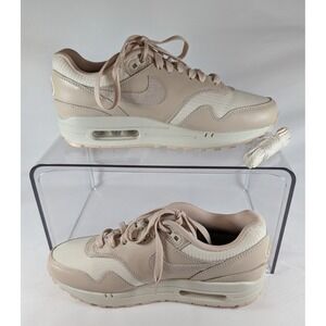 Nike Air Max 1 Tan Beige Leather Mesh Low Top Sneakers Men's 6 Women's 8